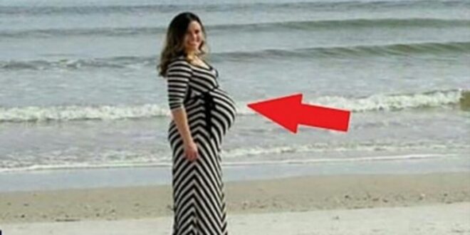 إلتقط صورة لزوجته الحامل في الشاطئ ولكن بعد مشاهدة الصورة تفاجئو بوجود شيء صدمهم جميعا!