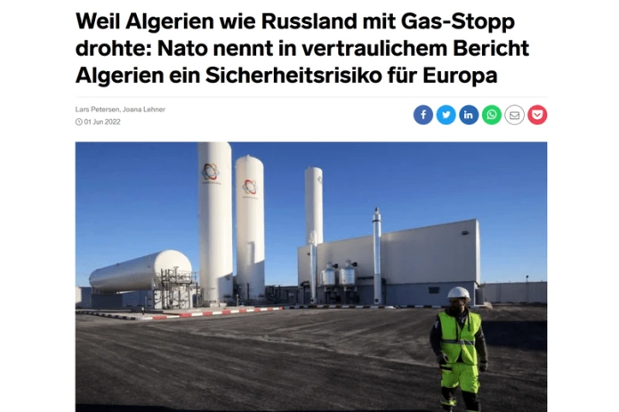 الغاز الجزائري تهديد حقيقي لأمن اوروبا – صفحة الشعب